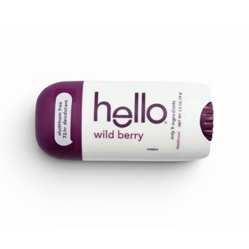 Hello Wild Berry Vegan Aluminum Free Deodorant w/ Shea Butter 2.6 oz